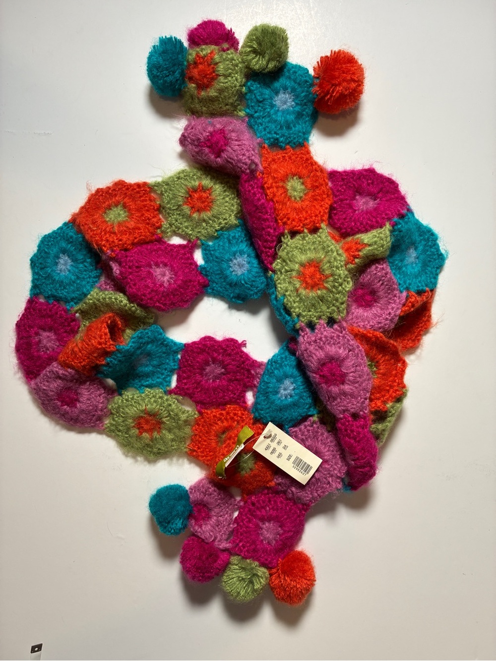 Acorn NWT Crochet Flower Scarf with Sequin Details